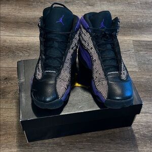 Jordan Black and Purple Athletic Shoes